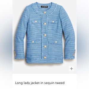 Jcrew long lady jacket - sequin tweed - size 4
